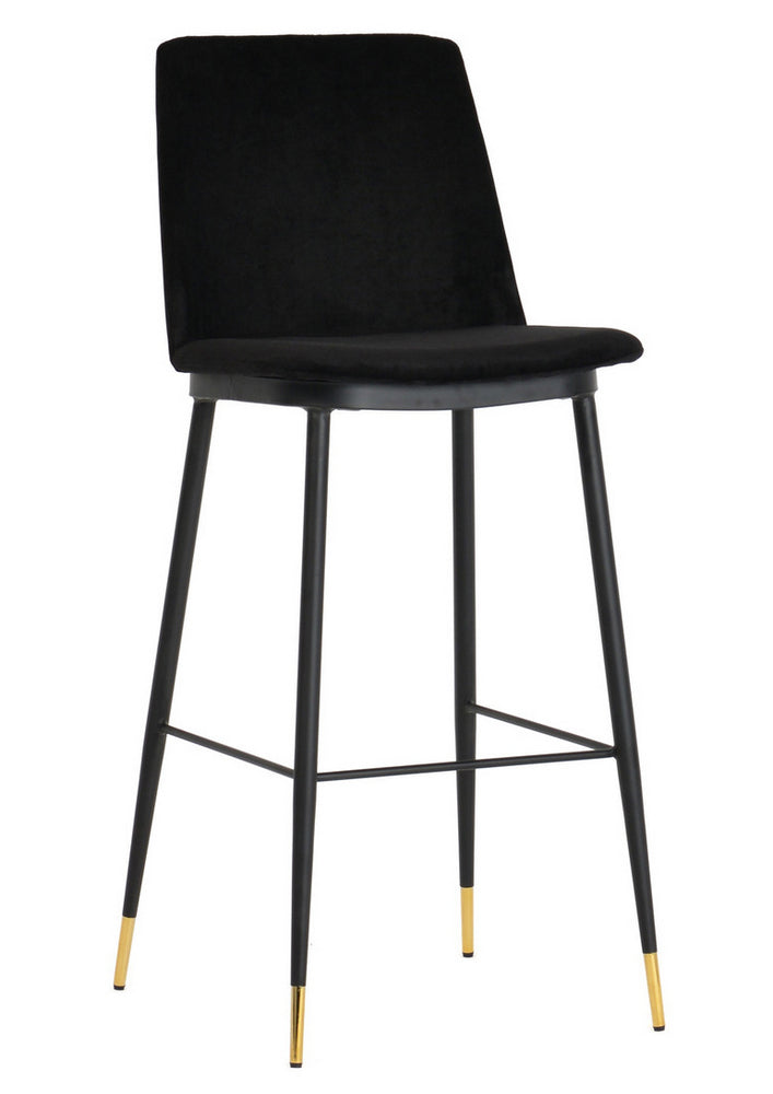 Evora 2 Black Velvet/Metal Counter Height Stools