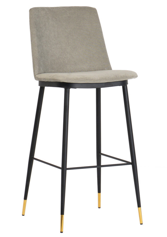 Evora 2 Grey Velvet/Metal Counter Height Stools