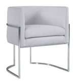 Giselle Grey Velvet/Silver Metal Arm Chair