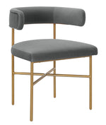 Kim Grey Performance Velvet/Gold Metal Arm Chair Chair