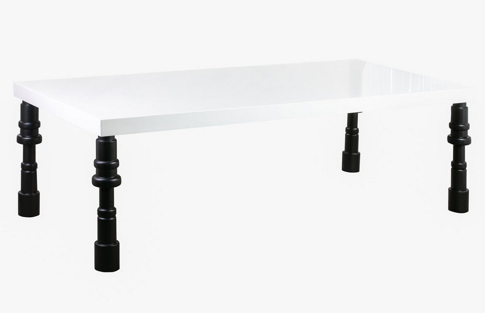 Spindle White/Black Wood Dining Table