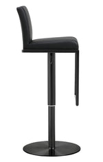 Amalfi Black Vegan Leather/Metal Adjustable Bar Stool