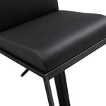 Amalfi Black Vegan Leather/Metal Adjustable Bar Stool