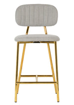 Ariana 2 Grey Linen/Gold Metal Counter Height Stools