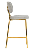 Ariana 2 Grey Linen/Gold Metal Counter Height Stools