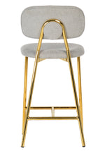 Ariana 2 Grey Linen/Gold Metal Counter Height Stools