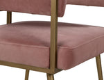 Astrid Blush Velvet/Antique Brass Iron Counter Height Stool