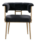 Astrid Grey Velvet/Antique Brass Iron Arm Chair