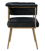 Astrid Grey Velvet/Antique Brass Iron Arm Chair