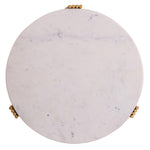 Aya White Marble/Gold Iron Side Table