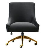 Beatrix Black Velvet/Metal Swivel Office Chair