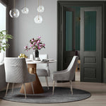 Beatrix Pleated Light Grey Velvet/Silver Metal Side Chair