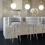 Betty Modern Grey Velvet Bar Stool