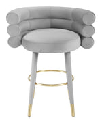 Betty Modern Grey Velvet Counter Height Stool