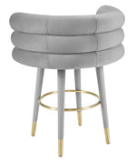 Betty Modern Grey Velvet Counter Height Stool