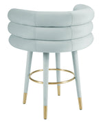 Betty Modern Sea Foam Blue Velvet Counter Height Stool