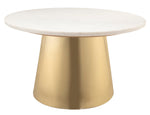 Bleeker White Marble/Gold Iron Round Cocktail Table