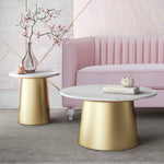 Bleeker White Marble/Gold Iron Round Cocktail Table