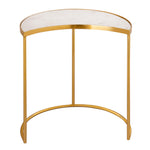 Crescent 3-Pc White Marble/Gold Iron Nesting Table Set