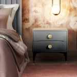 Divine Grey Wood 2-Drawer Nightstand