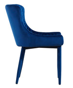 Draco Modern Navy Velvet Side Chair