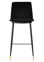 Evora 2 Black Velvet/Metal Counter Height Stools