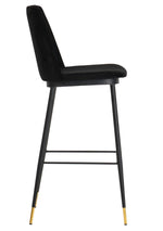 Evora 2 Black Velvet/Metal Counter Height Stools