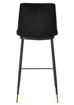 Evora 2 Black Velvet/Metal Counter Height Stools