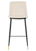 Evora 2 Cream Velvet/Metal Counter Height Stools