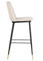 Evora 2 Cream Velvet/Metal Counter Height Stools