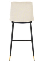 Evora 2 Cream Velvet/Metal Counter Height Stools