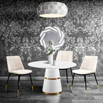 Evora 2 Cream Velvet/Metal Side Chairs