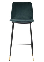 Evora 2 Green Velvet/Metal Counter Height Stools