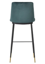 Evora 2 Green Velvet/Metal Counter Height Stools