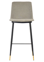 Evora 2 Grey Velvet/Metal Counter Height Stools