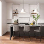 Evora 2 Grey Velvet/Metal Counter Height Stools