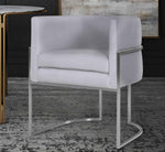 Giselle Grey Velvet/Silver Metal Arm Chair