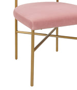 Kim Blush Performance Velvet/Gold Metal Arm Chair