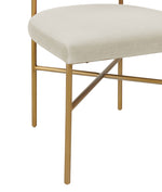 Kim Cream Performance Velvet/Gold Metal Arm Chair Chair