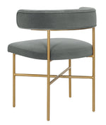 Kim Grey Performance Velvet/Gold Metal Arm Chair Chair