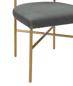 Kim Grey Performance Velvet/Gold Metal Arm Chair Chair