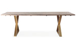 Leah Brown Wood/Brass Metal Dining Table