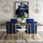 Leah Brown Wood/Brass Metal Dining Table