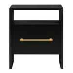 Libre Black Wood 1-Drawer Nightstand