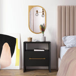 Libre Black Wood 1-Drawer Nightstand