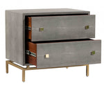 Pesce Grey Shagreen Wood 2-Drawer Nightstand