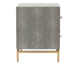 Pesce Grey Shagreen Wood 2-Drawer Nightstand