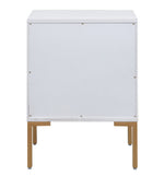 Quinn White Wood 2-Drawer Side Table