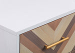 Quinn White Wood 2-Drawer Side Table