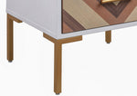 Quinn White Wood 2-Drawer Side Table